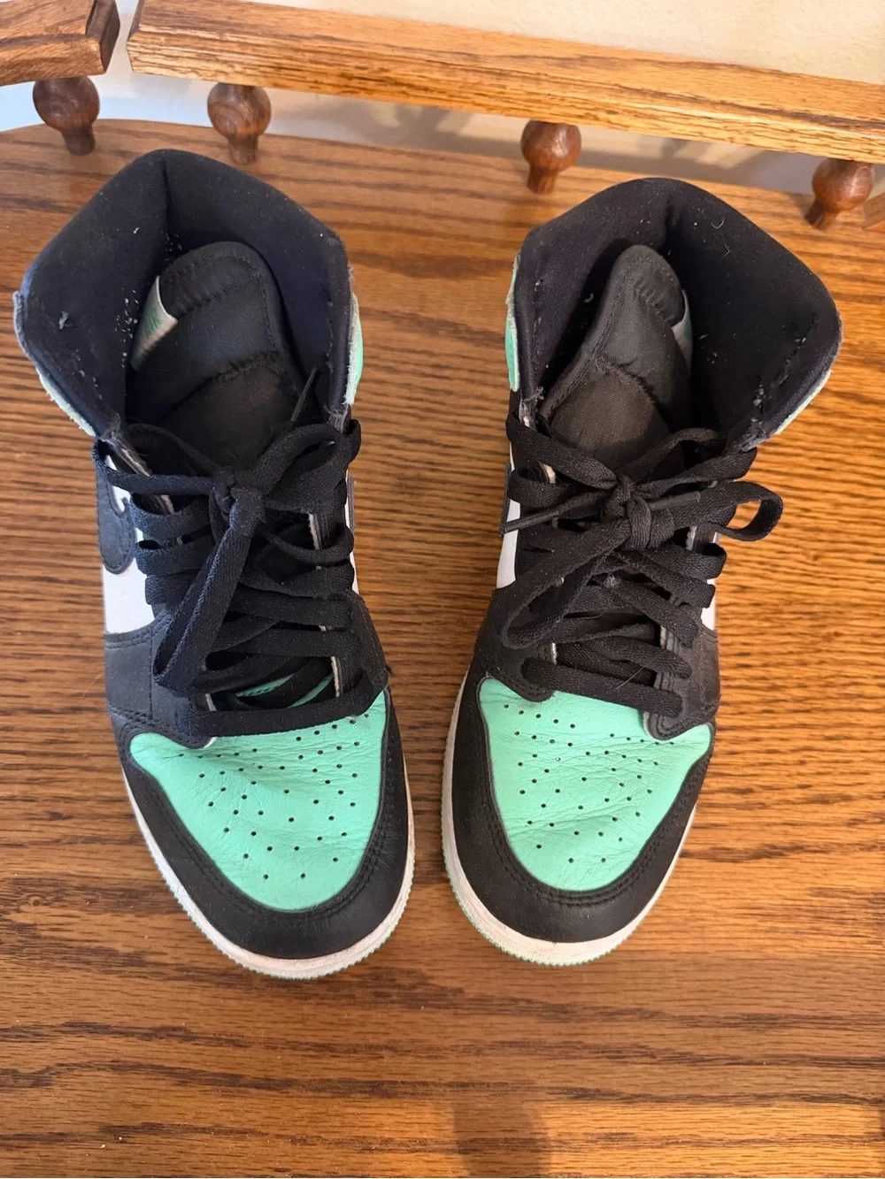 Nike High Top Sneakers in Mint Green and Black